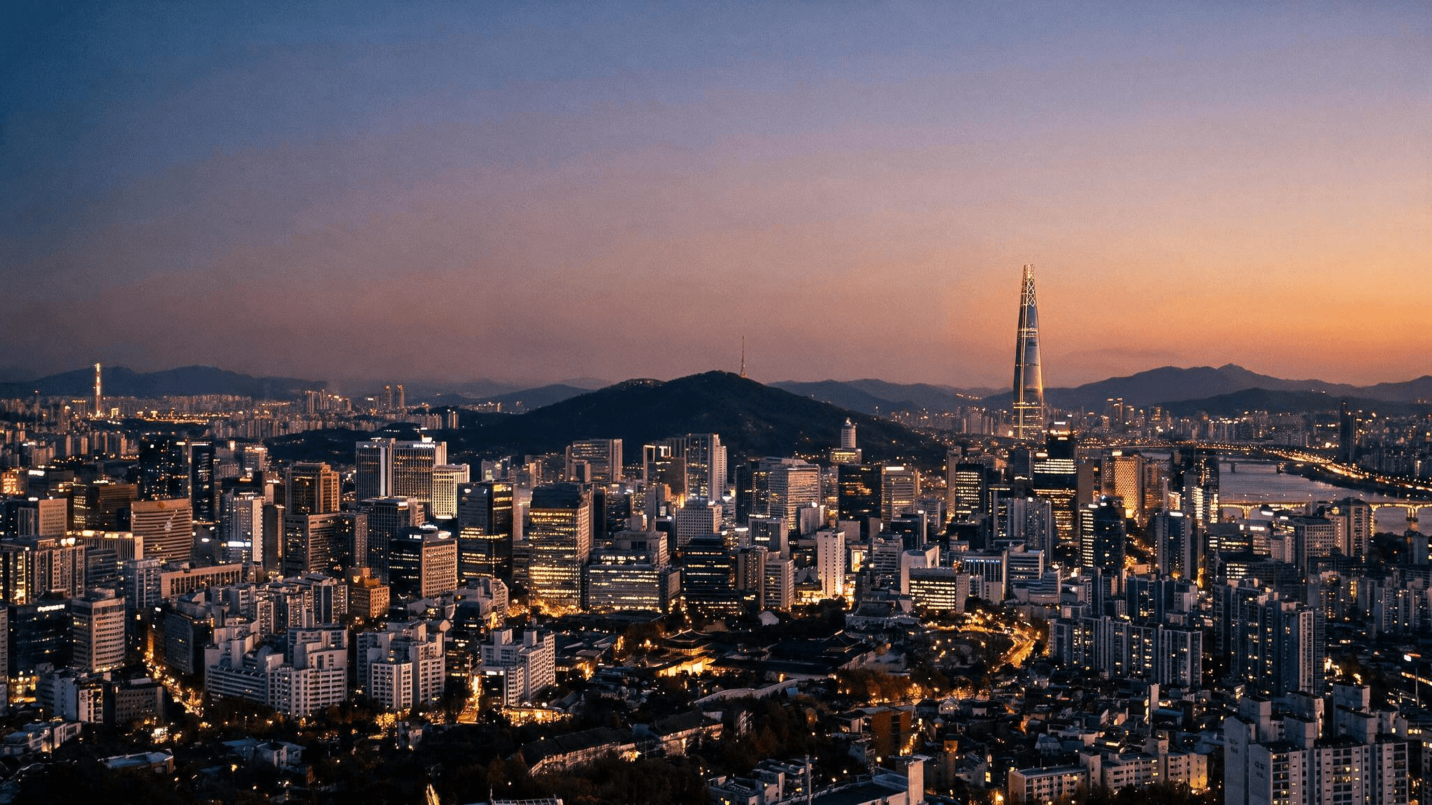 Seoul skyline at dusk